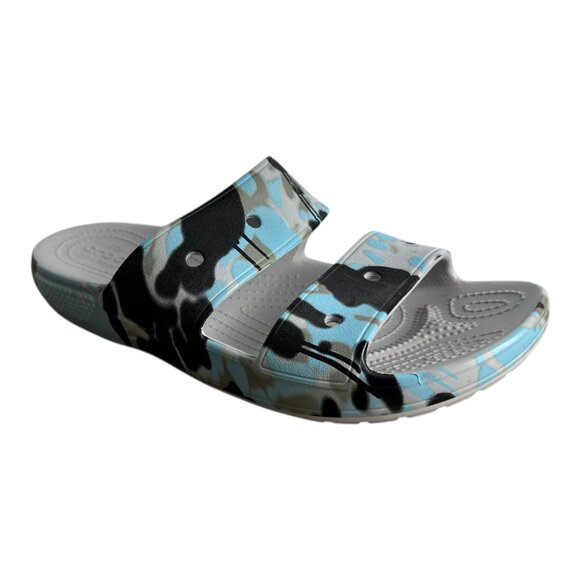 Crocs Classic Spray Camo Sandals Blue Black Iconic Comfort Mens 9/Womens 11 NWT - Picture 5 of 10